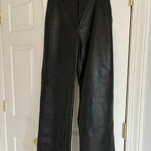 Aritzia Babaton Black Vegan Leather Pants - Size 6